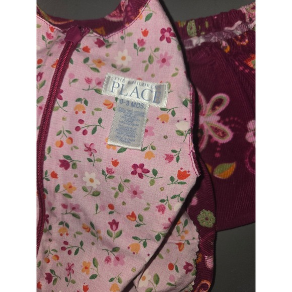 [[CHILDREN'S PLACE]] Corduroy Floral Dress & Bloomers Set 0-3 Months - Picture 11 of 12